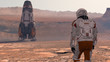 © merlin74 - Astronaut Wearing Space Suit Walking On The Surface Of Mars. Exploring Mission To Mars. Futuristic Colonization and Space Exploration Concept. 3d rendering.