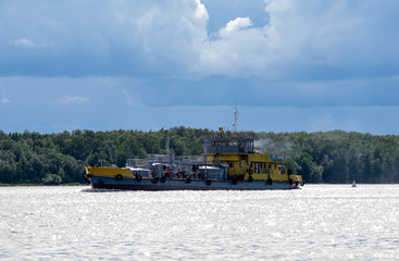 Variety of ships of the sea and river fleet.