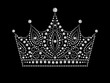 Illustration diamond crown ornament pattern on black background