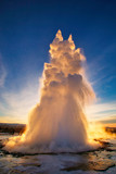 The geyser strokkur in Iceland, Europe 