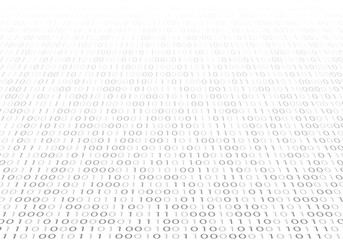 Canvas Print - Digital  binary code background. Matrix style program. Random falling numbers.