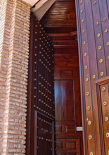 Studded Wooden Door