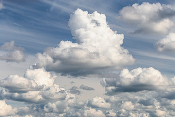 day blue sky with white cloud closeup as background