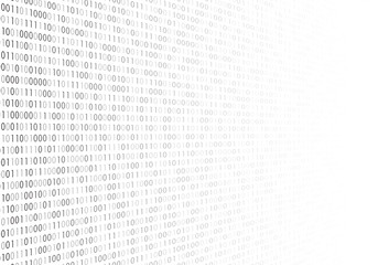 Digital  binary code background. Matrix style program. Random falling numbers.