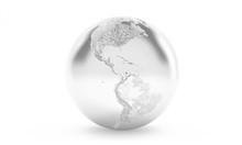 3D Illustration Of Metalic Globe 