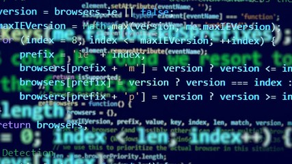 Wall Mural - composite display of multiple computer codes coming up