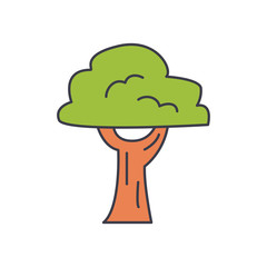 Poster - tree plant icon, fill style