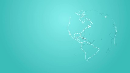 Wall Mural - hand drawn planet earth rotating globe abstract concept corporate introduction for news or business motion background
