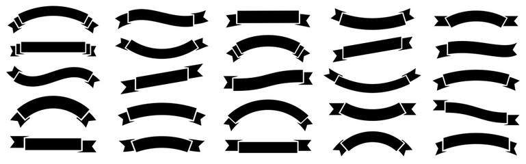 ribbon banner set. simple ribbons. vector