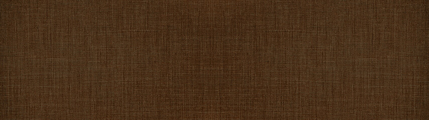Poster -  Dark chocolate brown natural cotton linen textile texture background banner panorama