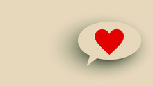 Heart Icon In Chat Bubble: Lets Talk About Love On Isolated Cream With Copy Space