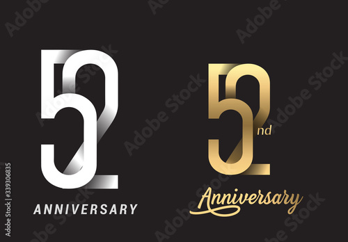 Cuadros en Lienzo 52 years anniversary celebration logo design
