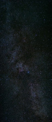 milky way in the night sky. long exposure photo. bright stars in the night.