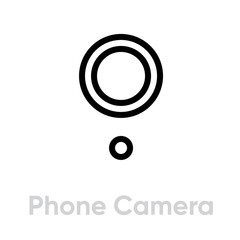 Wall Mural - Phone Camera icon. Editable line vector.
