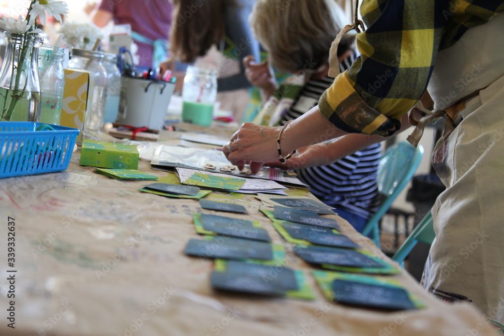 ladies in craft class Stock Photo | Adobe Stock