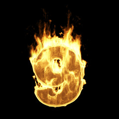 Wall Mural - burning flame of fire numbers isolated on black background (number 9). 3d rendering