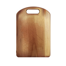 Wooden Cutting Board On A White Background.