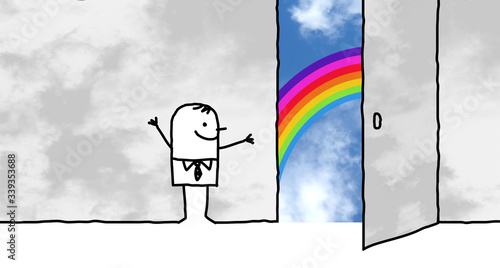 Cartoon Businessman Happy To Go Outside For Better And Colorful Days Ilustracion De Stock Adobe Stock Cartoon Businessman Happy To Go Outside For Better And Colorful Days Ilustracion De Stock Adobe Stock