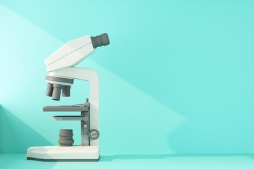 Wall Mural - medical microscope illuminated by ray of light