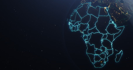 africa countries outline map from space, globe planet earth from space, elements of this image court