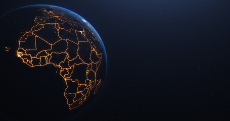 africa countries outline map from space, globe planet earth from space, elements of this image court