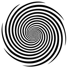 Poster - Hypnosis Spiral Design Pattern, Concept for hypnosis, unconscious, chaos, extra sensory perception, psychic, stress, strain, optical illusion, magic. Black and white descending spiral design pattern.