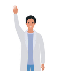 Wall Mural - Man doctor with uniform vector design