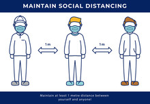 Social Distancing Keep Distance Concept Vector Illustration For Fight Covid Coronavirus Pandemic