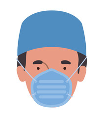 Wall Mural - Man doctor with uniform mask and hat vector design