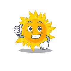 Wall Mural - Summer sun cartoon character design making OK gesture