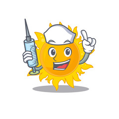 Sticker - A nice nurse of summer sun mascot design concept with a syringe