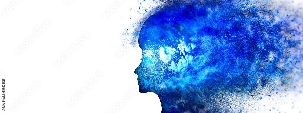 抽象的な女性の横顔のシルエット