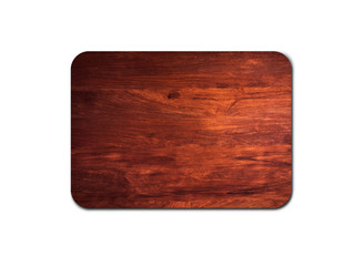 Sticker - Wooden cutting board texture isolated on white background with clipping path for design