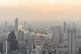 Fototapeta  - Bangkok City Thailand air pollution remains at hazardous levels PM2.5  pollutants - dust and smoke high level PM 2.5