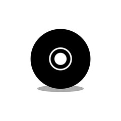 Sticker - Black CD or DVD disk icon isolated on white background