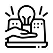 © PikePicture - computer savvy icon vector. computer savvy sign. isolated contour symbol illustration