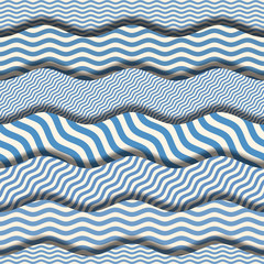 Aufkleber - Patchwork seamless pattern in marine style.