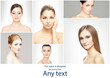 © Acronym - Beautiful, pure and healthy female faces. Portraits of young and pretty women in collage. Skin lifting, skincare, plastic surgery and make-up concept.