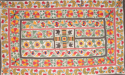 Wall Mural - embroidery on fabric, royal Rajasthan, India