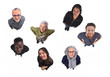 © curto - top view of group of people on white bacground