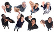 © Curto - group of people thumbs down on white background
