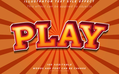 Wall Mural - play text effect premium vector