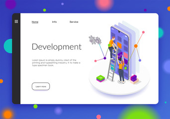 Programming Coding Development Isometric Banner