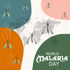 Sticker - Vector illustration of a Background for  World Malaria day.