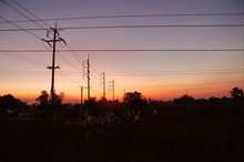 Low Angle Shot Of Electric Poles On Landscape