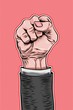 Male Clenched Fist Pop Art Retro Vector Illustration