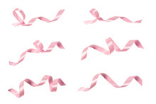A Pink Ribbons Isolated On A White Background With Clipping Path.