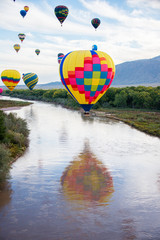 Wall Mural - Hot Air Balloon Reflected in the Rio Grande