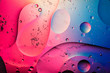 © ink drop - Abstract colourful creative macro oil and water background with bubbles.