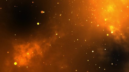 Wall Mural - An atmospheric, glitter particle effect swirling background in yellow and orange